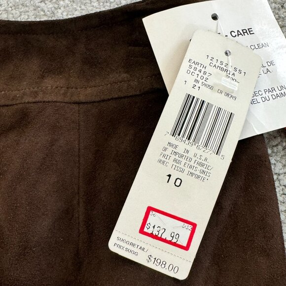 - Jones New York Brown 100% Lamb Suede Very Soft Leather Fall NWT Sz 6 - 1C2212 - Picture 2 of 4